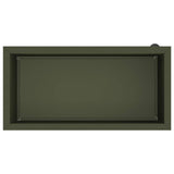 Garden Planter with LED Olive Green 40 x 80 x 40 cm Steel 8008160