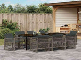 Garden Dining Set 9 pcs Grey Poly Rattan 3380628