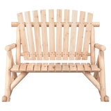 Garden Rocking Bench Natural Solid spruce wood 123x96x102 cm 363349