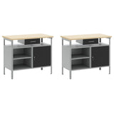 Work Bench Set with Shelf with Storage 8 pcs Grey Steel 3321502