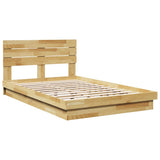 Bed Frame with Headboard without Mattress 120x190 cm Small Double Solid Wood Oak 3324141