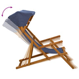Deck Chair 2 pcs 3 Position Solid Eucalyptus Wood Blue 3407808