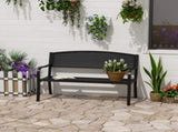 Garden Bench Furniture Patio Park 2 Person Chair Seat Steel Black 120cm Outdoor T3398P325199