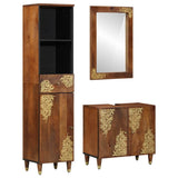 Bathroom Cabinet Set 3 pcs Honey Brown Solid Mango Wood 3310148