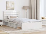 Bed Frame with Headboard White 100 x 200 cm Solid Pine Wood 3411447