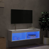 TV Cabinet with LED Lights White 100x30x30 cm 837155