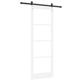 Sliding Door ORKDAL White 83 x 232 cm Solid Pine Wood and Glass 3331946