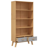 Bookcase 4-Tier OLDEN Grey and Brown Solid Wood Pine 358613