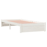Bed Frame without Mattress White Solid Wood 90x200 cm 814935
