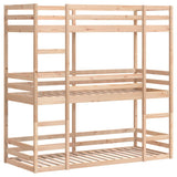 Triple Bunk Bed without Mattress 90x200 cm Solid Wood Pine 3284254