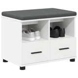 Hall Bench White 60 x 38 x 46 cm Engineered Wood and Fabric 891448