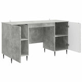 Desk with Door Concrete Grey 142.5 x 50 x 75 cm Engineered Wood 3414588