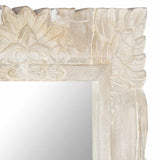 Mirror White Solid mango wood Medium Decorative Inlays Mirror 321633