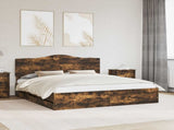 Bed Frame with Drawer Smoked Oak 180 x 200 cm Engineer Wood 3413391
