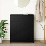Sideboard with Drawer Black Oak 71x35x84 cm Engineered Wood 861590