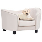 ZNTS Dog Sofa Cream 69x49x40 cm Plush and Faux Leather 171036