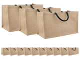 Jute Handbags 50 pcs Natural and Black 42 x 33 x 19 cm 42012283
