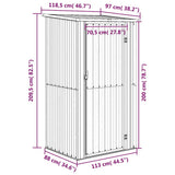 Garden Shed Anthracite 118.5x97x209.5 cm Galvanised Steel 150901