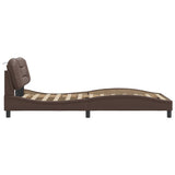 Bed Frame with LED without Mattress "Hvar" Brown 100x200 cm 3213915