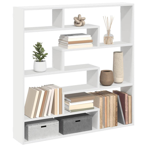 ZNTS Wall Cube Shelf 7 Compartments White Engineered Wood 860022