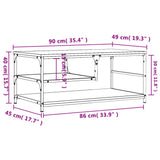 Coffee Table Grey Sonoma 90x49x40 cm Engineered Wood 835312