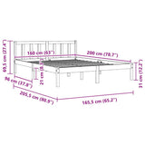 Bed Frame without Mattress Wax Brown 160x200 cm Solid Wood Pine 844811
