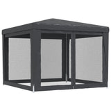 Party Tent with 4 Mesh Sidewalls Anthracite 3x3 m HDPE 319229
