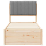 Bed Frame with Upholstered Headboard Light Grey 75 x 190 cm 877809
