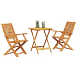 Folding Bistro Set Folding 3 pcs Brown Solid Acacia Wood 3375691