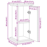 Display Stand with Storage Black 31x30x60 cm Engineered Wood 854617