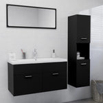 ZNTS Bathroom Furniture Set Black Engineered Wood 3070974