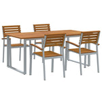Garden Dining Set 5 pcs Grey and brown Solid acacia wood 3284347