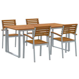 Garden Dining Set 5 pcs Grey and brown Solid acacia wood 3284347