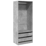 Wardrobe Concrete Grey 80x50x200 cm Engineered Wood 3307750