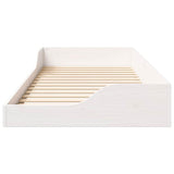 Bed Frame White 80 x 210 cm Solid Pine Wood 873401