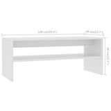 800126 Coffee Table White 100x40x40 cm Engineered Wood