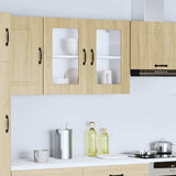 Kitchen Wall Cabinet with Glass Door Kalmar Sonoma Oak Engineered Wood 853610