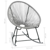 Rocking Chair Grey Polyethylene rattan, powder-coated steel 44482
