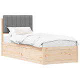 Bed Frame with Upholstered Headboard Light Grey 80 x 200 cm 877799