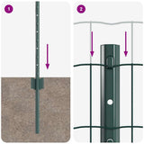 Welded Wire Fence 50 x 0.6 m PVC-Coated Steel Green 3336032