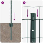 Fence with Posts Green 0.4 x 25 m Steel 3336009