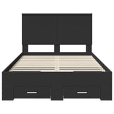 Bed Frame with Headboard Black 120 x 190 cm Engineered Wood 3411333
