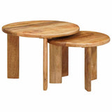 Nesting Coffee Tables 2 pcs Brown Solid Mango Wood 4104647