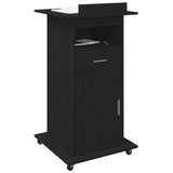 Podium with Drawer Black Oak 55 x 55 x 107 cm Engineered Wood 862299
