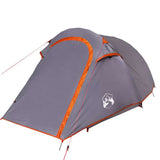 Camping Tent Tunnel 3-Person Grey and Orange Waterproof 94602