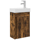 Bathroom Vanity Unit with Tap Smoked Oak 40.5 x 22.5 x 62 cm 889525