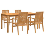 5 Piece Garden Dining Set Solid Wood Teak 3157919