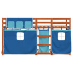 ZNTS Bunk Bed without Mattress Blue 80x200 cm Solid Wood Pine 3283923