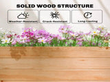 Raised Planter with Trellis, Wooden Raised Bed with Hanging Roof and Drainage Holes for Garden, T3398P552562
