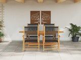 Garden Dining Set Folding 5 pcs Black Solid Acacia Wood 3375736